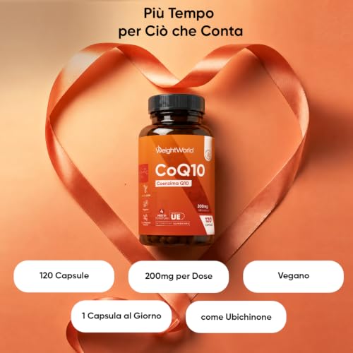 Coenzima Q10 Vegano, 200mg per Dose, 1 Capsula al Giorno, 120 Capsule - Immagine 1