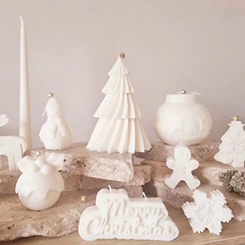 Topys Large Christmas Tree Silicone Candle Mold, Diy 3D Spiral Cone Shape Mold,Folding Cone Christmas Tree For Candle Making, 3D Geometric Spinning Pillar Molds For Christmas Ornament(4.8") #TOP4