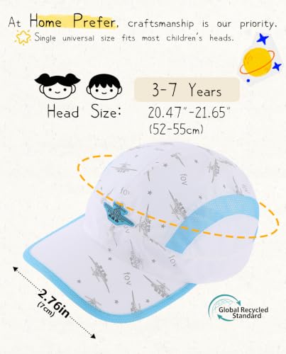 Image of Home Prefer Kids Lightweight Quick Drying Sun Hat Airy Mesh UV Protection Caps Boys Girls UPF50 Baseball Caps Run Beach Water