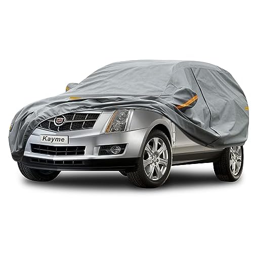 Kayme Heavy Duty SUV Car Cover Custom Fit Cadillac SRX (2010-2016) Waterproof All Weather for Automobiles, Full Exterior Covers Sun Rain UV Protection