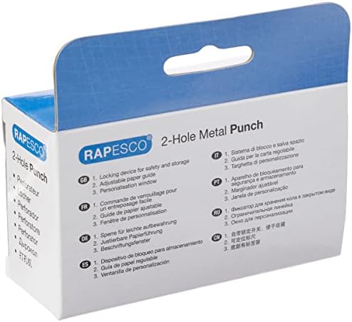 Rapesco 810-P 2 Hole Punch with 12 Sheet Capacity - Blue