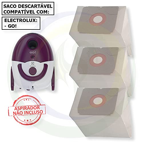 3 Saco Descartável para Aspirador de Pó Electrolux Go!