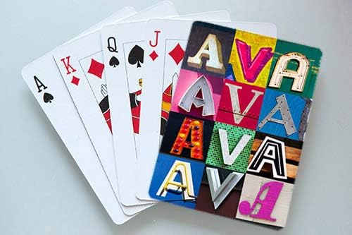 AVA Personalized Playing Cards Using Sign Letters