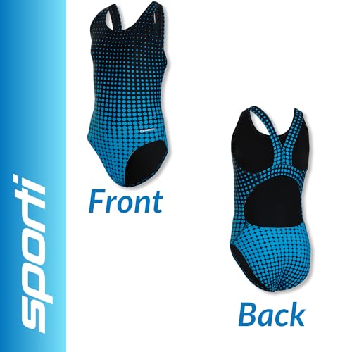 Image of Sporti Wide Strap Athletic One Piece Swimsuit for Women - Graphic Design Pattern - Swim Team Bathing Swimsuit for Competiton