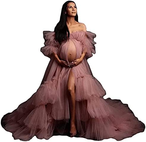 Fluffy Tulle Robe for Women Maternity 