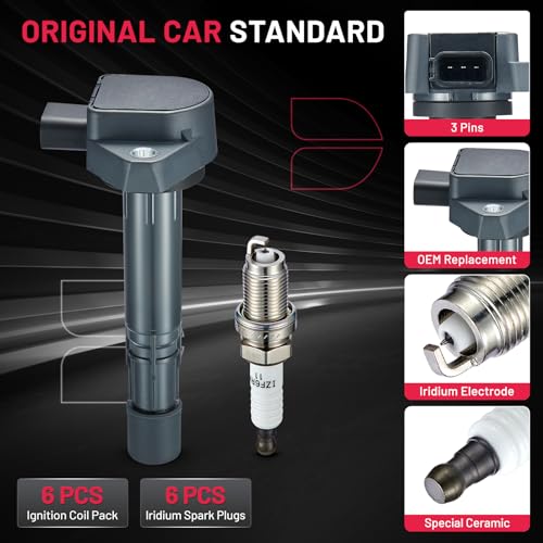 Image of BDFHYK Ignition Coil UF400 and Spark Plug 9807B-5517W for Honda Pilot 06-08