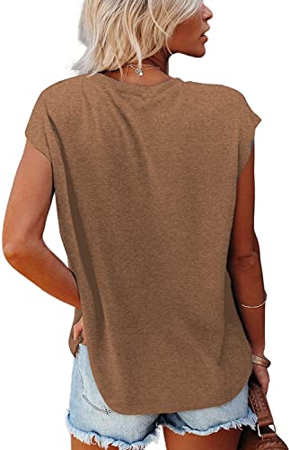 Image of CNFUFEN Short /Long Sleeve T Shirts for Women Fashion Casual Summer Lightweight Solid Trendy Tops