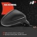 A-Premium Passenger Side Power Door Mirror - Compatible with Audi A4 allroad Quattro/A4, 2017-2019 - Heated Manual Folding Black Outside Rear View Mirror with Turn Signal and Blind Spot Detection