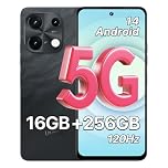 UMIDIGI 5G Mobile Phones, Android 14 Smartphone, 16(8+8) GB +256GB/1TB, 6.8"+120Hz Display Phone, 50MP Camera, Sim Free Unlocked Mobile Phones, 5000mAh, Dual SIM/FaceID/Fingerprint, Note 100 5G Black