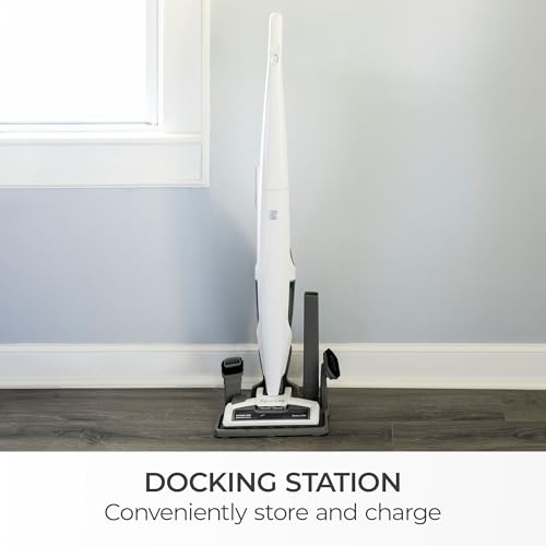 Image of Kenmore DS1030 Cordless Stick Vacuum Lightweight Cleaner 2-Speed Power Suction LED Headlight 2-in-1 Handheld for Hardwood Floor, Carpet & Pet Hair, White