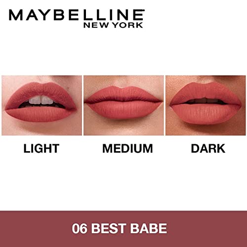 Image of Maybelline New York Sensational Liquid Matte Lipstick, Non-sticky, Non-drying Lipstick, Hassle-Free & Precise Application, Long-lasting Liquid Matte Lipstick - 06 Best Babe| 7 ml (Pack of 2)