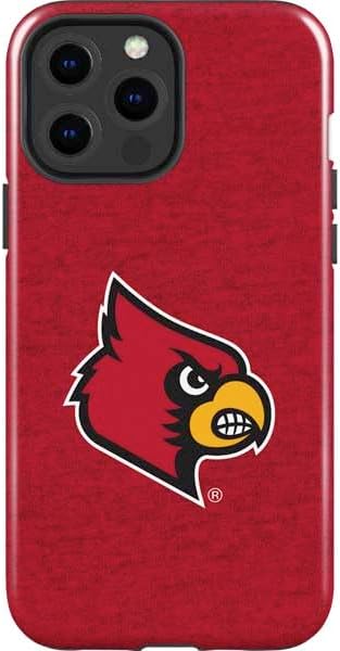Skinit Impact Phone Case Compatible with iPhone 13 Pro Max - Officially Licensed University of Louisville Red Background Design