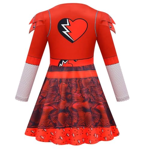 Disfraz completo vestido rojo niñas 4-14 años con peluca miniatura 3