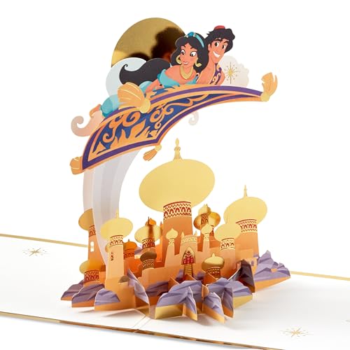 Hallmark Signature Paper Wonder Carte pop-up Princesse Disney (Aladdin, un tout nouveau monde) pour mariage, remise de diplôme, nouvel emploi
