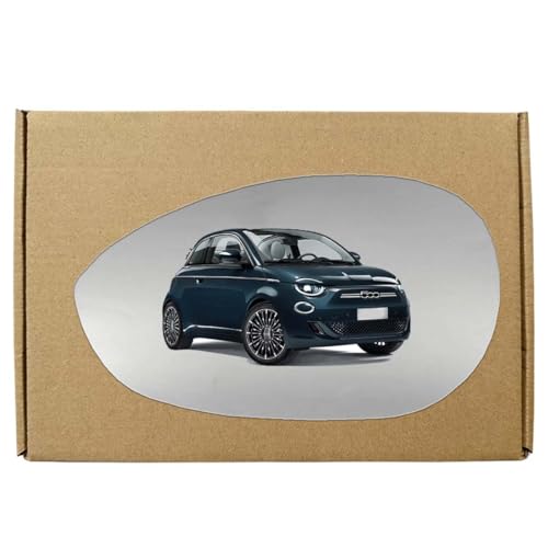 Image of GAPlus Replacement Wing Mirror Glass Compatible with Fiat 500 2007-2024 Convex Left Passenger Near Side