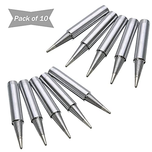 Saipe 10Pcs Lead Free 900M Replacement Soldering Iron Tips Solder Iron Welding Tip For Hakko Radio Shack, Tenma, Atten, Quick, Aoyue, Yihua Soldering Station, Welding Equipment & Accessories（900M-T-B） #TOP4