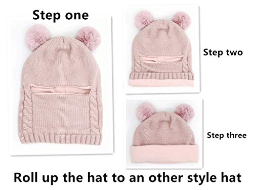 Image of Baby Girls Boys Winter Hat Scarf Kids Earflap Hood Scarves