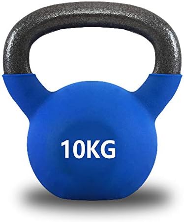 Vinyl Coated Kettlebells โ Weight Available:10KG, Kettlebell Weight Set Comfort Grip Wide Handle, with Neoprene Coating Around The Bottom Half of The Metal Kettle Bell