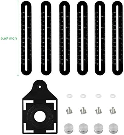 Multi-Angle Template Tool Measuring Ruler Multi-Function Aluminum Alloy Ruler Porous Shape Protractor Tool Ruler, Angle Template Tool, Suitable for Construction Workers, Carpenters