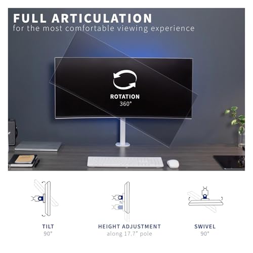 Support de bureau inclinable réglable écran LCD 38 pouces blanc FNJTDVWS - 5