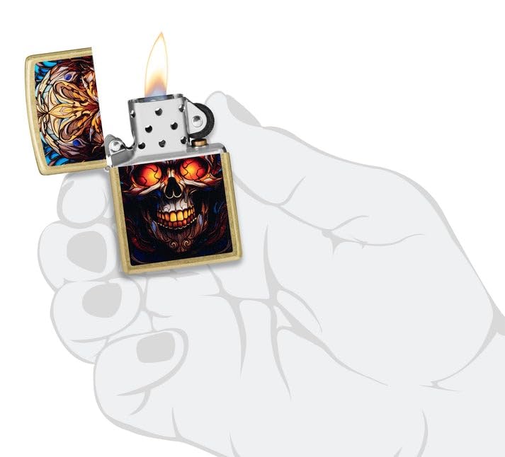 Encendedor Zippo diseño calavera vidriera 46715 miniatura 4