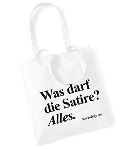 Racker-n-Roll WAS DARF DIE SATIRE? ALLES. Cotton bag Stoffbeutel weiß Cover