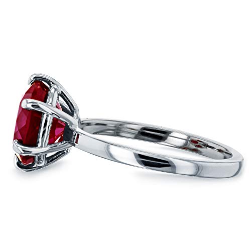 Kobelli 10mm Created Red Ruby 6-Prong Solitaire Ring 14k White Gold3
