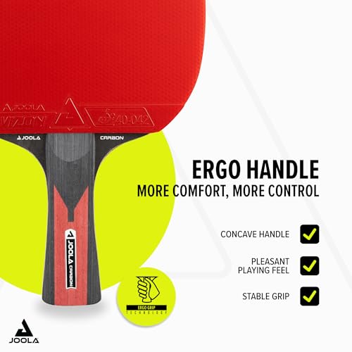 JOOLA Carbon Tischtennisschläger ITTF zugelassener Profi Tischtennis-Schläger für Fortgeschrittene Spieler - Carbowood Technologie, Speed, 5-teilig