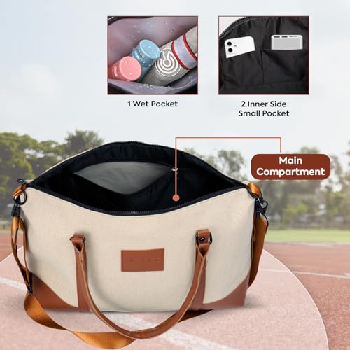 Image of Storite Travel Duffel Bag, Brown, 43x14x33 cm