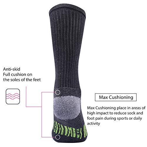 JOYNÉE Mens Athletic Crew Socks for Men Cushion Casual Sports Workout Sock 6 Pack3