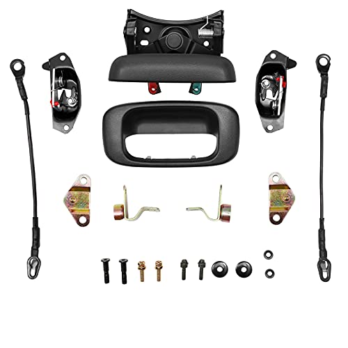 Tailgate Hardware Rebuild Kit Handle Bezel Latch Cables Rods Replacement for 1999-2006 Chevy Silverado GMC Sierra Replaces# 15997911 15921948 88980509