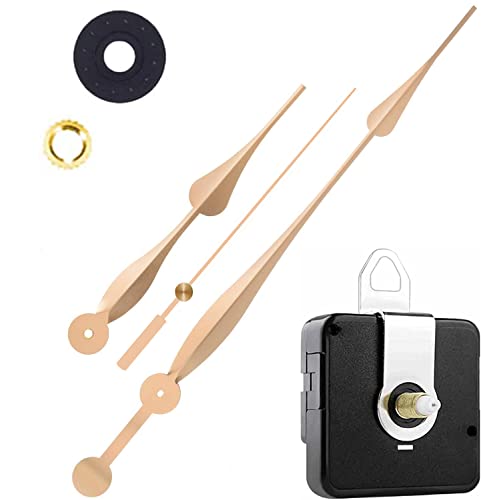 Image of YONOTA A Product of SONAM Quartz Sweep Silent Movement Machine for Analog Wall Clock (Hands house-12.2cm, minuted-26.3cm, second-12cm)(Needle -Gold) (Made in India 100%), Plastic