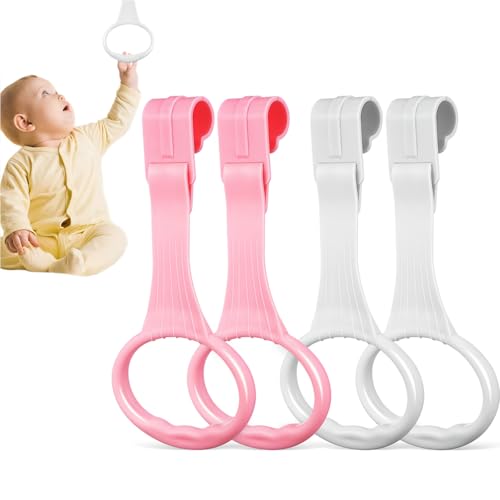 Image of Toddmomy Baby Pull up Rings 4 Pack Plastic Playpen Pull up Handles for Infant Walking Training and Nursery Accessories 7.7X3.5 Inches