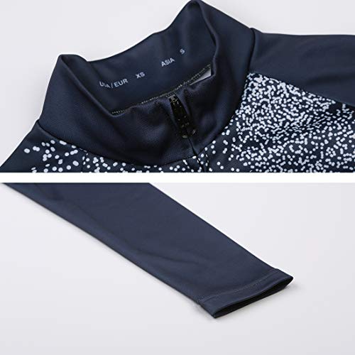 CATENA Women's Cycling Jersey Thermal Shirt Top Autumn and Winter Long Sleeve Bicycle Jacket Navy - Thumbnail 4