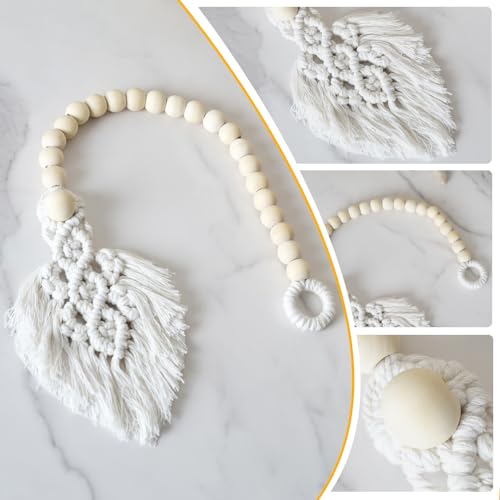 Corbata de cortina hecha a mano en algodón blanco para salón 6