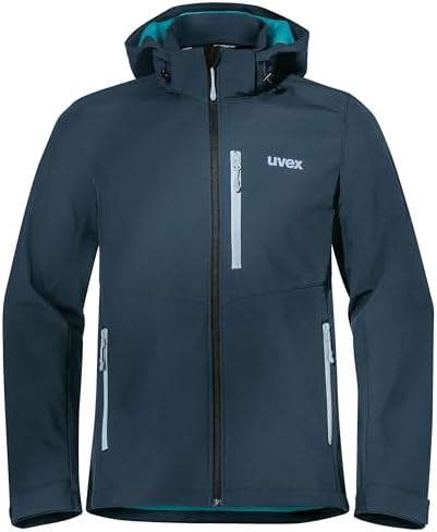 Uvex Tune up Herren Softshelljacke für Arbeit und Outdoor, wasserdicht | 8.000 mm Wassersäule, 100.000 Martindale, Softshell aus 94 % Polyester und 6 % Elasthan, abnehmbare Kapuze