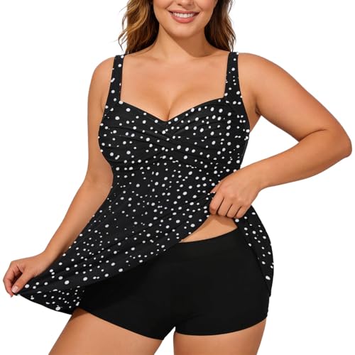 Haut de maillot de bain tankini grande taille avec armatures et bretelles réglables
