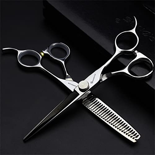 6.0 Inch Silver Haircut Scissors Set - 440C Stainless Steel