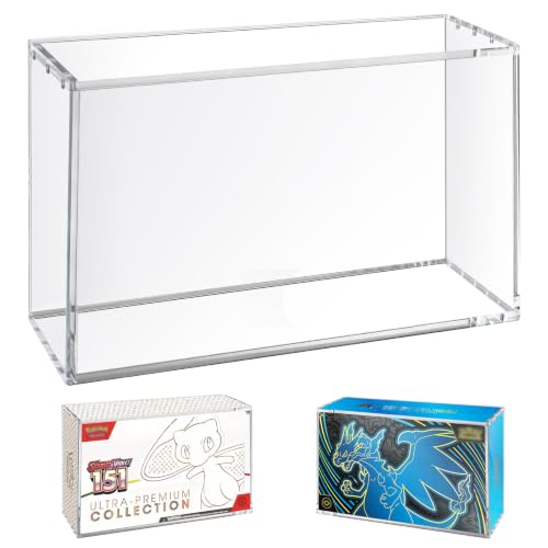 Acrylic Display Case Compatible with Mega Charizard X ex Ultra-Premium Collection UPC&151 UPC 8+5mm Thick Magnetic Acrylic Protector Case UV Resistant Stackable Display for Pokemon Card Collectors
