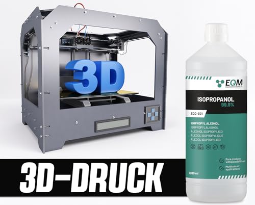 EQM - ECO-301 - Isopropanol - Isopropylalkohol 99.9% - 2x1 L - Reinigung von elektronischen Bauteilen, Linsen und Bildschirmen - Reinigung von Harzen im 3D-Druck
