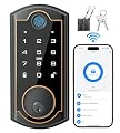 SohoTeco Smart Lock ST380, Built-in Wi-Fi, Fingerprint Keyless Entry Door Lock, Security Deadbolt Smart Locks for Front Door, App Remote Control & Auto Lock, IP56 Waterproof, (2025 Upgrade)