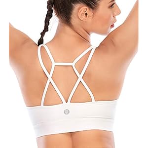 RUNNING GIRL Sports Bras for Women,Padded Sports Bra Tank Top Sexy Crisscross Back High Impact Longline Workout Yoga Bra