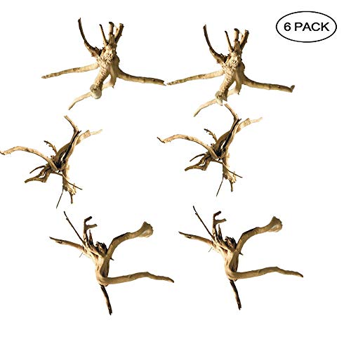 Hamiledyi 6 Pack Aquarium Driftwood Natural Wood Driftwood Branches Reptiles Aquarium Decoration Assorted