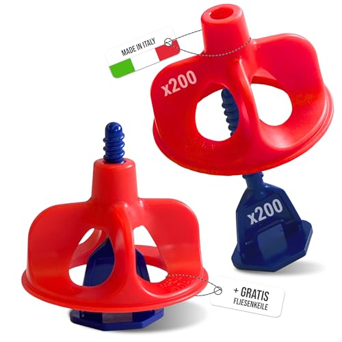 Werkfit & Kaufmann Fliesenverlegehilfe Set 1,5 mm – 400-teiliges Nivelliersystem + 500 Fliesenkeile gratis – Wiederverwendbare Zughauben & Gewindelaschen (Set M)