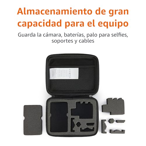 Amazon Basics Estuche de Protección Medio para GoPro y Cámaras de Acción con Espuma Interna, Portátil & Ligero, 22,9 x 17,8 x 6,4 cm, Negro, Sólido - imagen 4