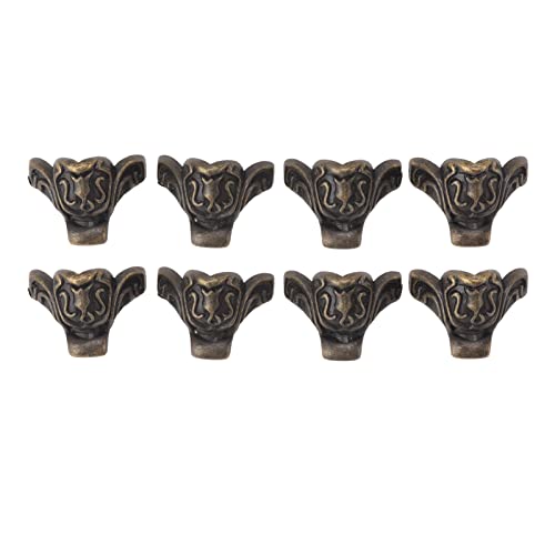 Riuulity 8 Piezas Joyero Protector de Esquinas Pies Patas Decorativas Pequeñas, Pies de Hardware de Aleación de Zinc y Bronce Portátiles para Cajas, Estuches de Regalo, Accesorios de Estilo Retro