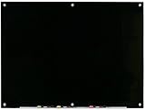 Audio-Visual Direct Magnetic Black Glass Dry-Erase Board Set (4' x 3', Non-Magnetic Black)…