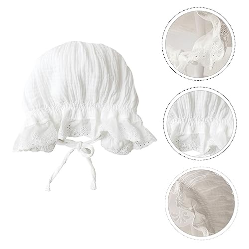 BESPORTBLE Lace Sun Hat for Newborn Months Windproof UV Protection Summer Cap with Elegant Classic Design Comfortable Breathable Material for Photo Shoots and Special Occasions White2