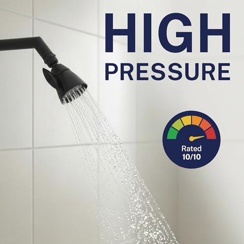 Image of HammerHead Showers Solid Metal 2 Inch High Pressure Shower Heads - MATTE BLACK - 2.5 GPM Shower Heads High Pressure - High Flow Shower Head with ADJUSTABLE SPRAY PATTERN - Fixed Shower Head