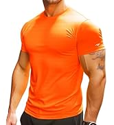 RGJU Mens Running Shirt Quick Dry Fit Short Sleeve Performance T-Shirt Moisture Wicking Ourdoor A...